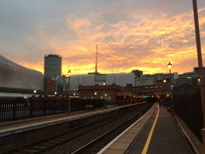 Birmingham from Moor Street, after launch of 3 books from Cinnamon Press